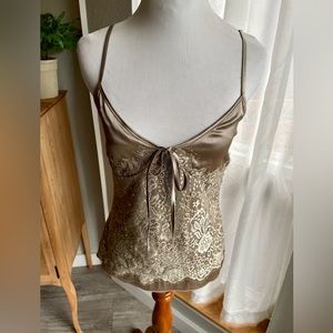 Moda International Latte Colored Lace Cami- Size Small